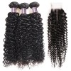 Jada Cheap Brazilian Curly Hair Extension Bundles with Swiss Lace Closure