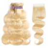 Jada Hair 3 PCS Cheap 613 Blonde Body Wave Hair Bundles with Lace Closure