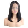 Jada Short Black Malaysian Human Hair Straight Bob Wigs with Lace Closure