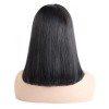 Jada Short Black Malaysian Human Hair Straight Bob Wigs with Lace Closure