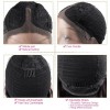 Jada Short Black Malaysian Human Hair Straight Bob Wigs with Lace Closure