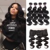 Jada Cheap Malaysian Virgin Hair 4 Bundles Body Wave Weave with Lace Frontal