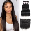 Jada Affordable Brazilian Human Straight Hair 3 Bundles Lace Frontal