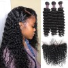 Jada 3 Bundles Brazilian Deep Wave Hair Extension with Lace Frontal