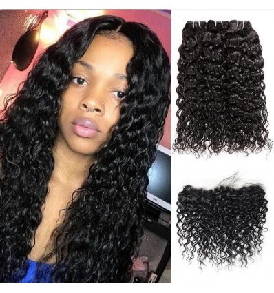 Jada Natural Hair Extension 3 Bundles with Lace Frontal Brazilian Water Wave
