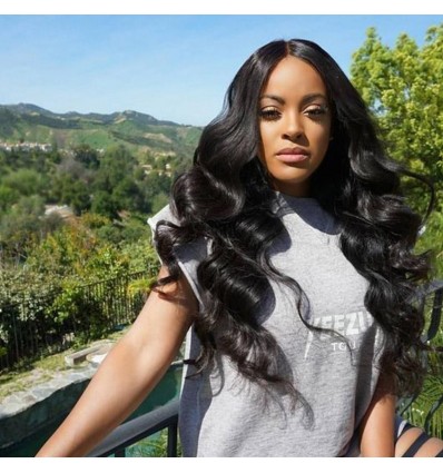 Jada Cheap Natural Remy Peruvian Body Wave Hair 3 Bundles with Lace Frontal