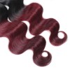 Jada Body Wave Ombre Burgundy Hair Extension 3 Bundles with Lace Closure