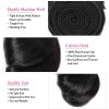 Jada Soft Black Peruvian Human Loose Wave Hair Bundles Lace Closure