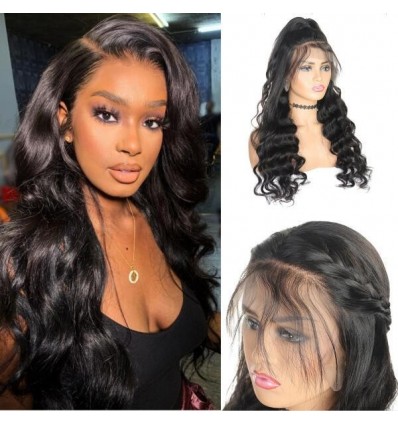 Jada Long Black Brazilian Virgin Hair Loose Wave Lace Closure Wigs