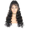 Jada Long Black Brazilian Virgin Hair Loose Wave Lace Closure Wigs