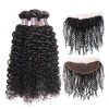 Jada Kinky Curly Peruvian Hair 3 Bundles with Lace Frontal Extensions