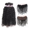 Jada Cheap Brazilian Kinky Curly Hair Bundles with Lace Frontal Weaves 3 pcs