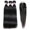 Jada Brazilian Women Straight Human Hair Bundles with Lace Closure