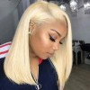 Jada Highlight 613 Colorful Straight Short Bob Wig with Lace Frontal Blonde Hair