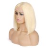 Jada Highlight 613 Colorful Straight Short Bob Wig with Lace Frontal Blonde Hair