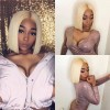 Jada Highlight 613 Colorful Straight Short Bob Wig with Lace Frontal Blonde Hair