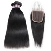 Jada Natural Straight Malaysian Hair Extension 3 Bundles Lace Closure