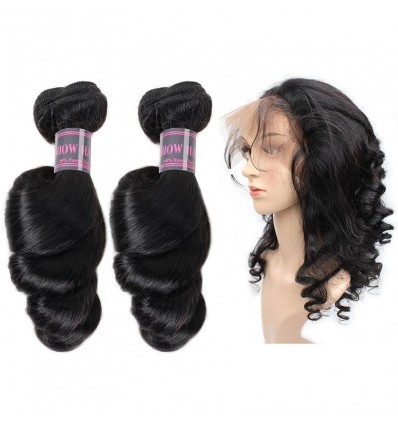 Loose Wave 100% Virgin Remy Human Hair Extensions 2 Bundles With 360 Lace Frontal Jada Hair Bundles Weave
