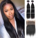 Jada 2 pcs Straight Virgin Hair Extension Bundles Full Lace Frontal