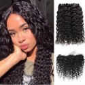 Jada Remy Malaysian Human Water Wave Hair 3 Bundles with Lace Closure