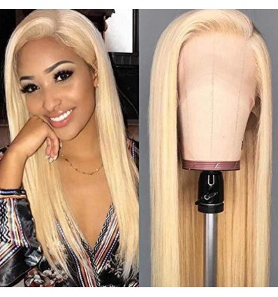 Jada Platinum Brazilian Virgin Straight Lace Frontal Wigs in Blonde