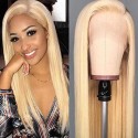 Jada Platinum Brazilian Virgin Straight Lace Frontal Wigs in Blonde