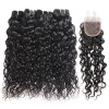 Jada Hair Cheap Brazilian Hair 4 Bundles Water Wave Swiss Lace Closure