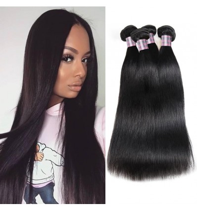 Jada Hair 4 PCS Grade Straight Peruvian Virgin Hair Bundle Weave Wig