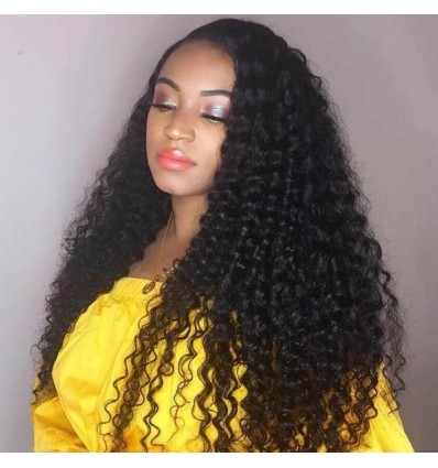 Jada Hair Brazilian Deep Curly Wave Remy Human Hair Lace Front Wigs