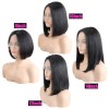 Jada Hair Breathable Middle Part Brazilian Human Hair Straight Bob Wigs