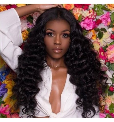 Jada Hair Adustable Brazilian Loose Wave Hair Wigs with Lace Frontal