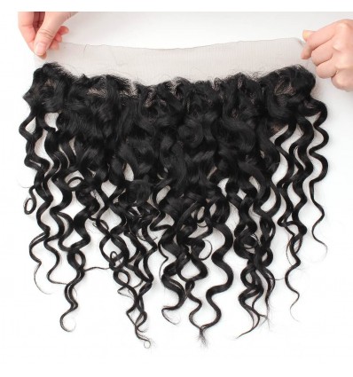 Jada Hair Comfortable 13x4 Lace Frontal Water Wave Closure Black Hair