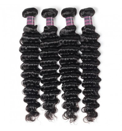 Jada Hair Indian Human Hair Weave Deep Wave 4 Bundles Extension Hair