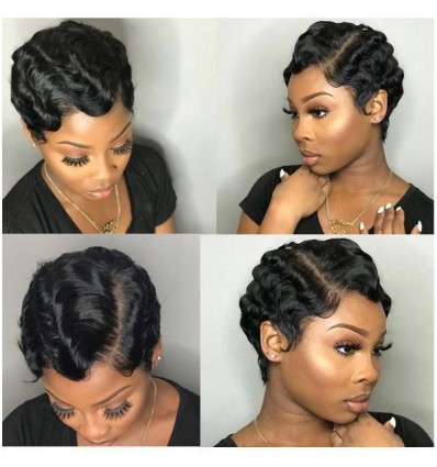 Jada Hair Classic Look Remi Short Human Virgin Hair Finger Curls Wigs