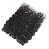 3 Bundles Indian Virgin Human Water Wave Hair Piece with Lace Closure