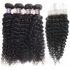 Jada Factory Price Brazilian Raw Curly Hair Bundles with Lace Closure