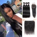 Jada Good Brazilian Straight Hair Extension Bundles with Lace Closure