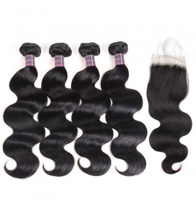 Jada Unprocessed Virgin Indian Body Wave Hair Bundles with Lace Closure