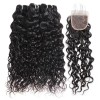 Jada Promotion Water Wave Malaysian Hair 4 Bundles with Lace Closure