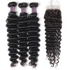 Jada Hair Realistic Peruvian Deep Wave Hair 3 Bundles with Lace Closure