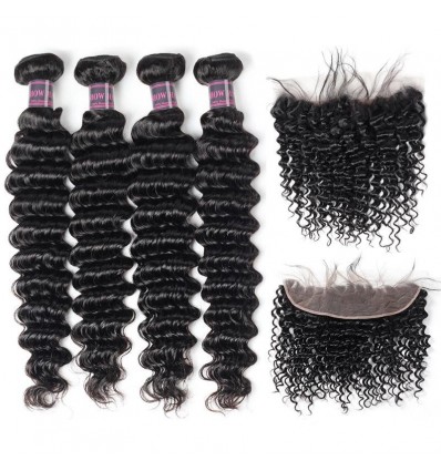 Jada Hair In style Deep Wave Malaysian Hair Bundles with Lace Closure