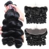 Jada Discount Brazilian Loose Wave Hair 3 Bundles with Lace Frontal