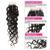 Middle Part Natural Black Long Water Wave Hair Bundles with Lace Closure