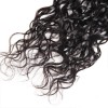 Middle Part Natural Black Long Water Wave Hair Bundles with Lace Closure