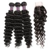 Jada Long Virgin Brazilian Hair Deep Wavy Bundles with Lace Closure