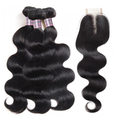 Jada Hair Beautiful Brazilian Hair Body Wavy Bundles with Lace Closure