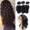 Jada Cheap 3 Bundles Long Black Peruvian Loose Wave Hair with Full Lace Frontal