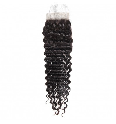 Jada Unprocessed Virgin Human Deep Wave Hair with Swiss Lace Closure