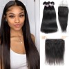 Jada Hair Fantastic Brazilian Straight Hair 4 Bundle Deals with Lace Closure