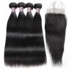 Jada Hair Fantastic Brazilian Straight Hair 4 Bundle Deals with Lace Closure